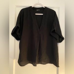 Black Cuff Sleeve Blouse